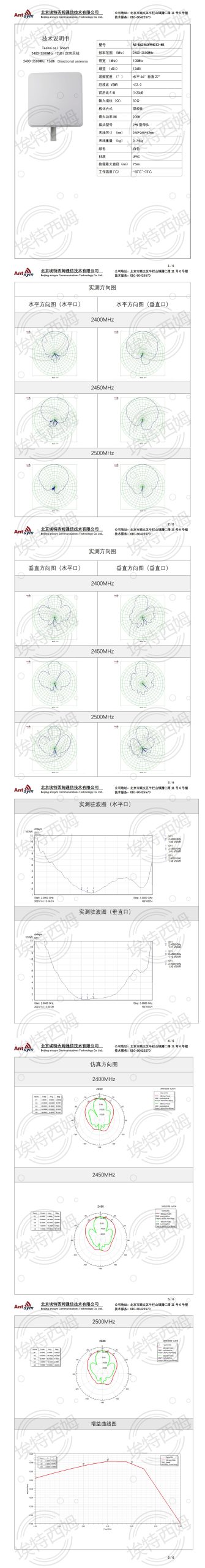 2400-2500MHz 12dBi planar antenna