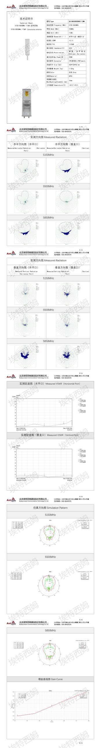 5150-5850MHz 17dbi sector directional antenna